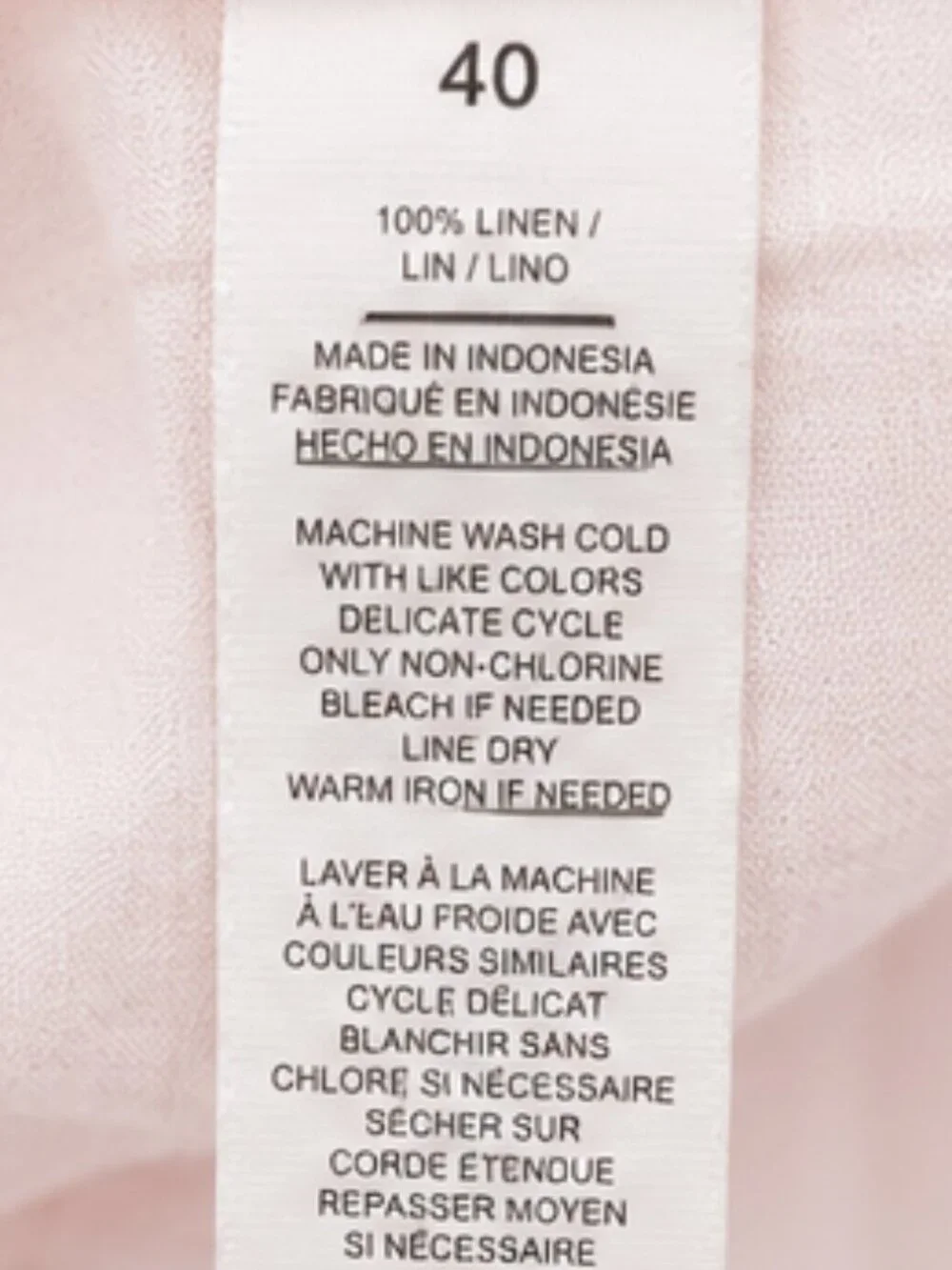 Coastal 100% Linen Resort Pants Blush Pink Men's Perry Ellis 40 Italian Riviera